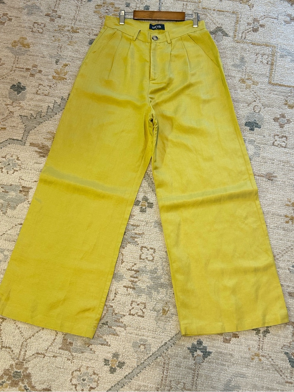 fab'rik Green Wide-Leg High-Rise Trousers
